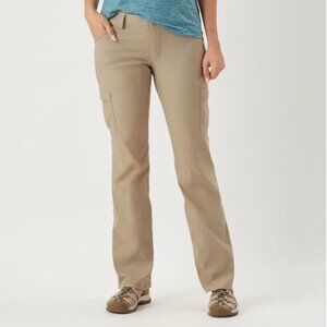 Duluth Trading Dry on the Fly Women's Tan Cargo Bootcut Hiking Pants Size 12